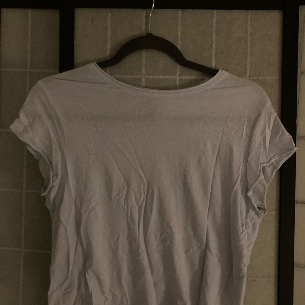Women’s Scoop Neck Short Sleeve Crop Top - Light Lavender